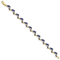 14k Enameled Dolphin Bracelet-FB1576-7.25