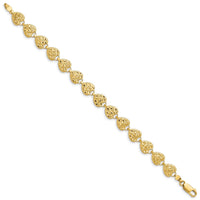 14K Polished D/C Hearts Bracelet-FB1586-7