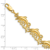 14k Dolphin Bracelet-FB1596-7.5