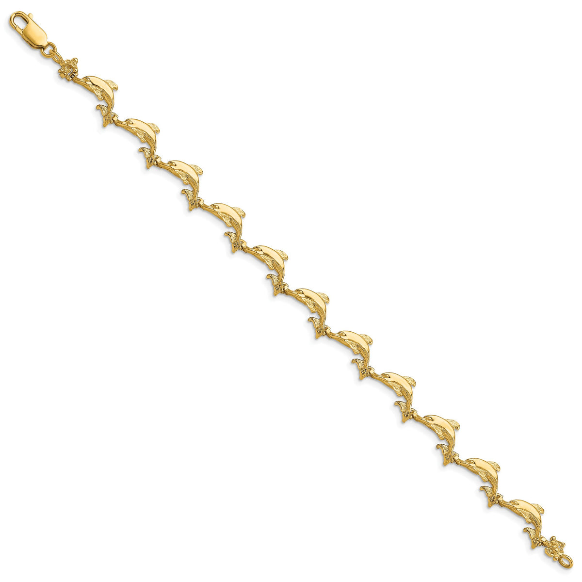 14k Dolphin Bracelet-FB1599-7.25
