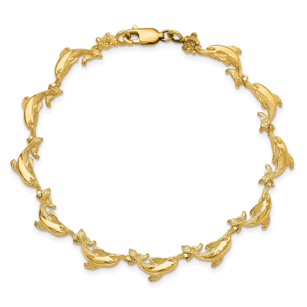 14k Dolphin Bracelet-FB1599-7.25