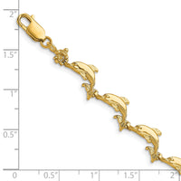 14k Dolphin Bracelet-FB1599-7.25