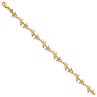 14K Dolphin and Starfish Bracelet-FB1606-7.5