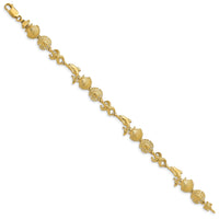 14K Dolphin and Sea Shells Bracelet-FB1608-7