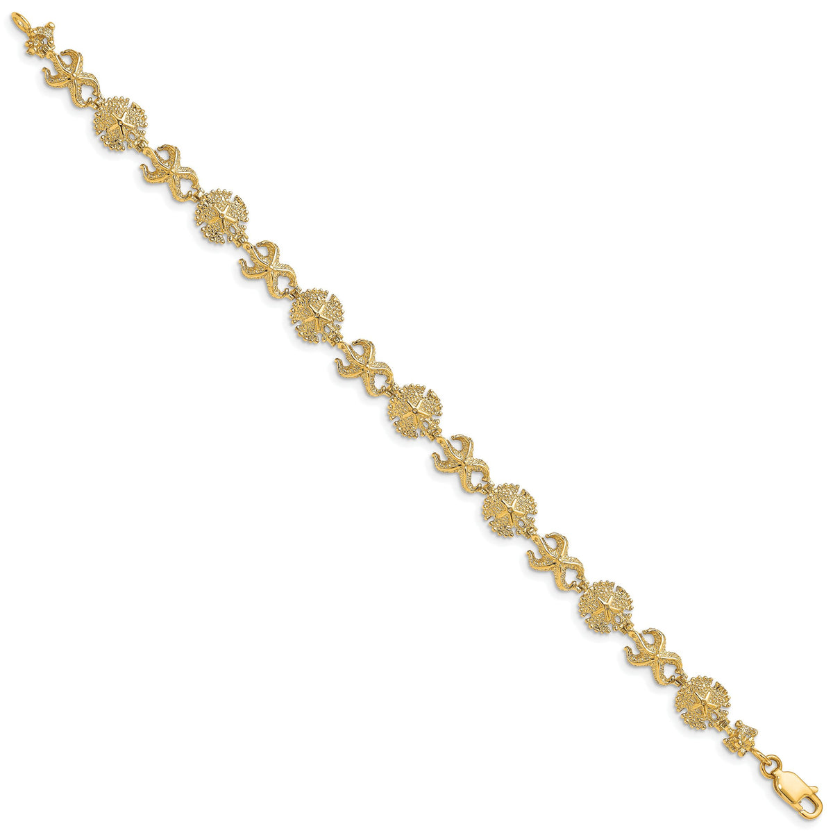 14K Starfish /Sand Dollar Bracelet-FB1615-7