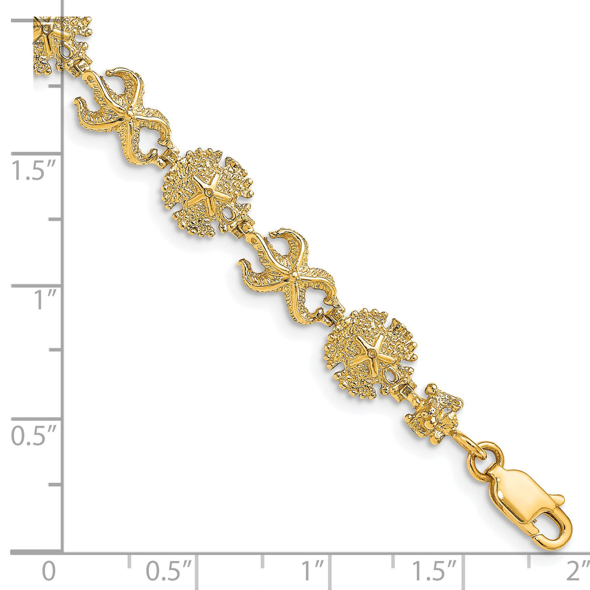14K Starfish /Sand Dollar Bracelet-FB1615-7