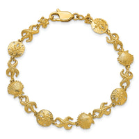 14K Shell, Sand Dollar, Starfish Bracelet-FB1618-7