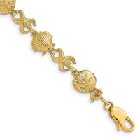 14K Shell, Sand Dollar, Starfish Bracelet-FB1618-7