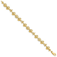 14K Sand Dolloar, Clam, Starfish Bracelet-FB1631-7.25