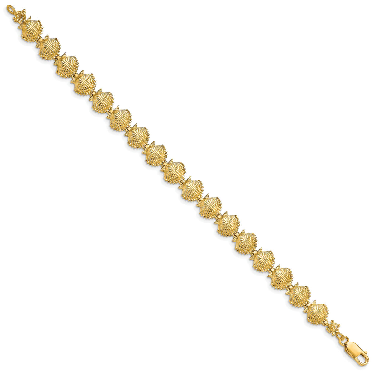 14k Scallop Shell Bracelet-FB1635-7.25