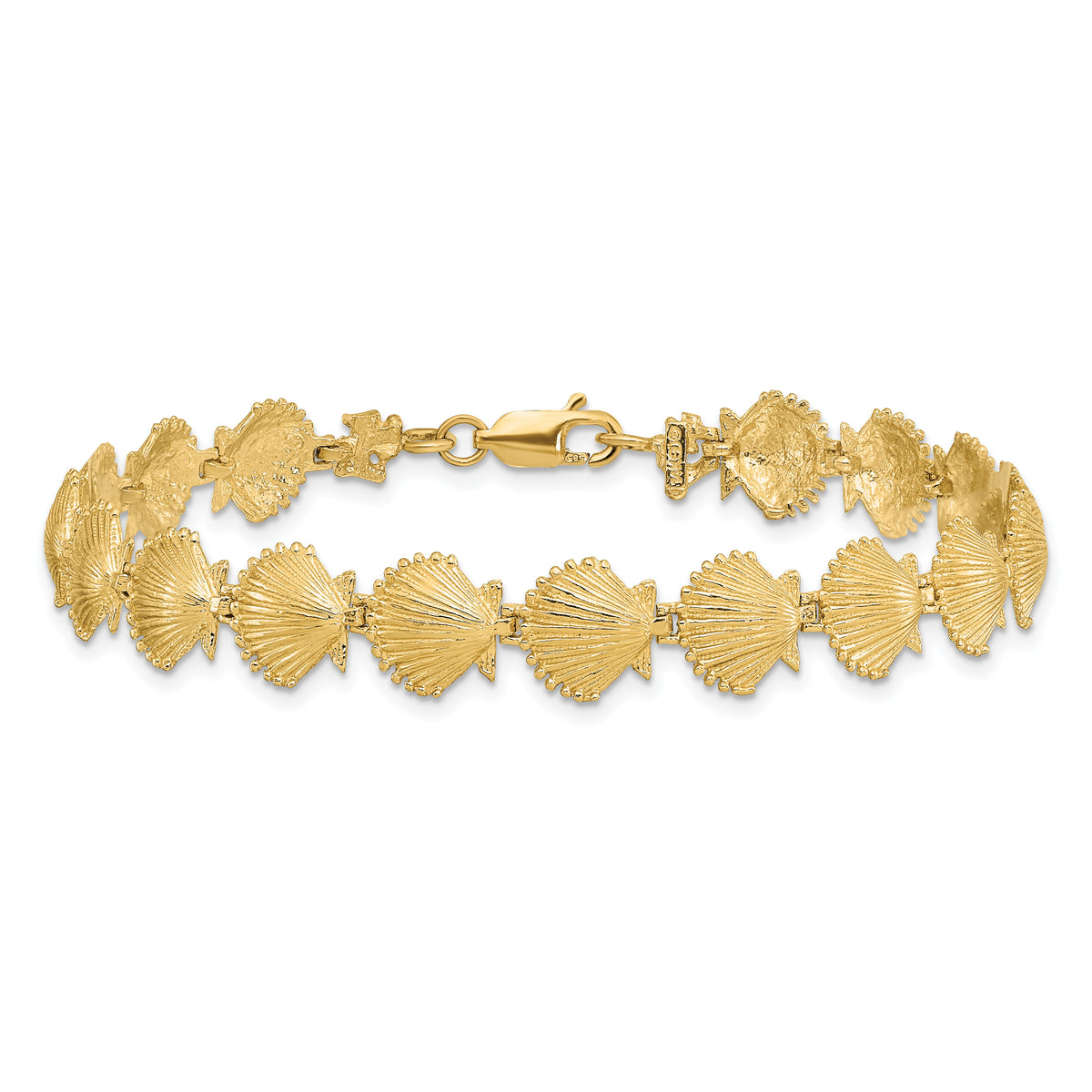 14k Scallop Shell Bracelet-FB1635-7.25