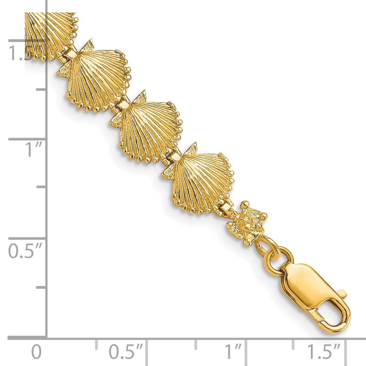 14k Scallop Shell Bracelet-FB1635-7.25