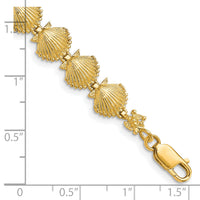 14k Scallop Shell Bracelet-FB1635-7.25