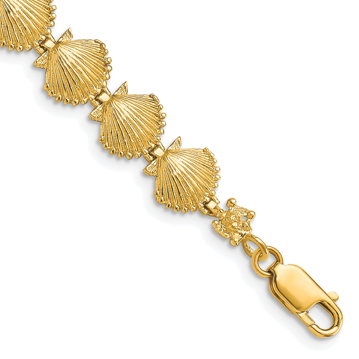 14k Scallop Shell Bracelet-FB1635-7.25