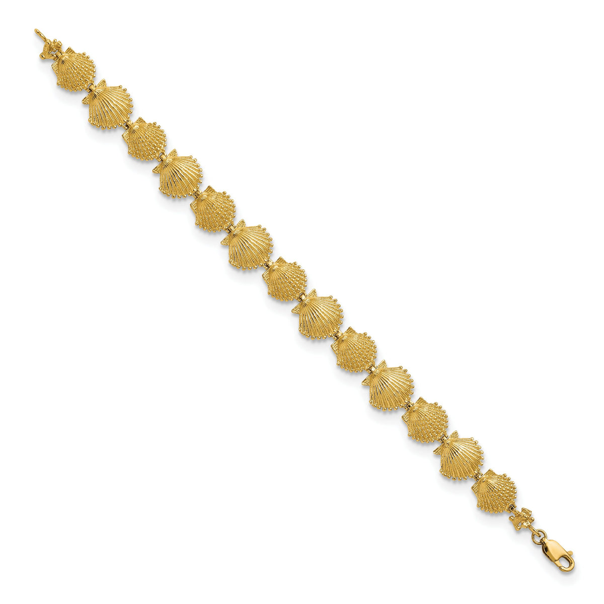 14k Textured Shells 7.25in Bracelet-FB1636-7.25