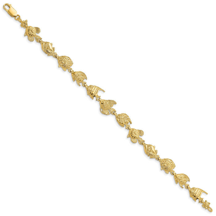 14k Fish Bracelet-FB1645-7.5