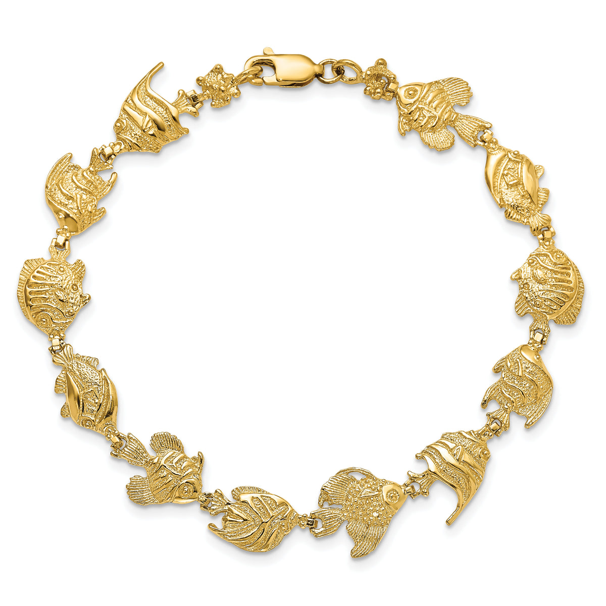 14k Fish Bracelet-FB1645-7.5