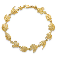 14k Fish Bracelet-FB1645-7.5