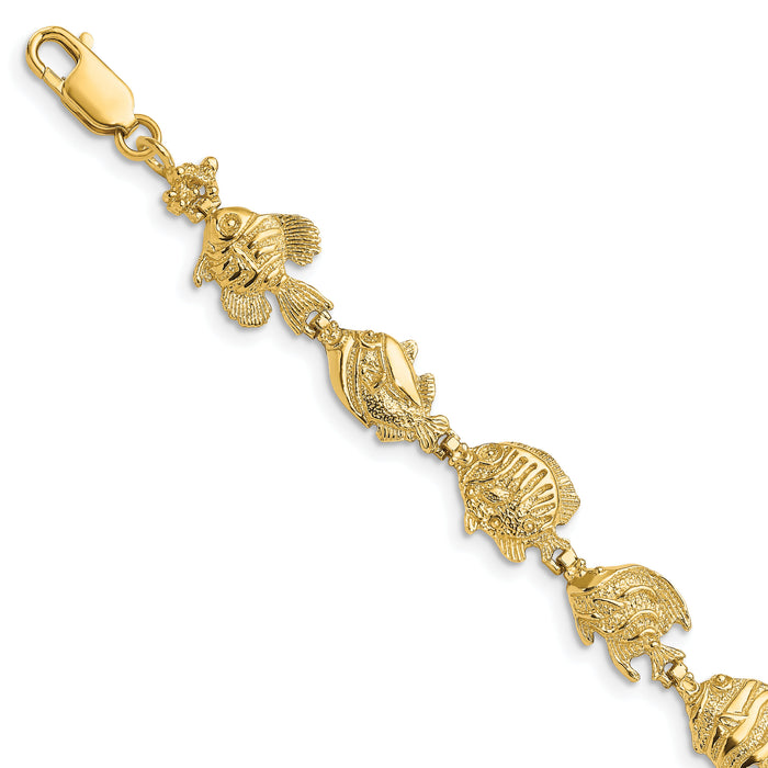 14k Fish Bracelet-FB1645-7.5