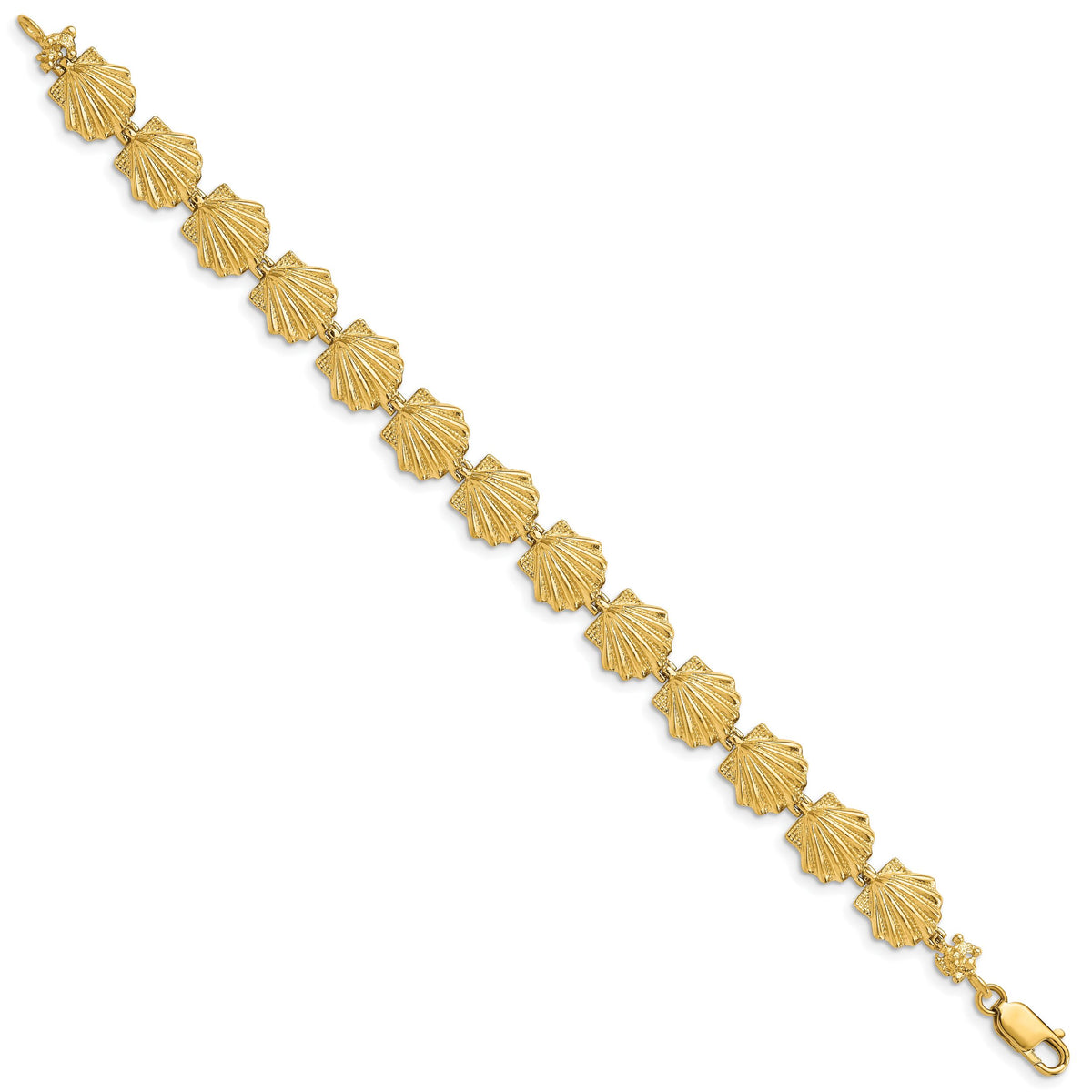 14k Scallop Shell Bracelet-FB1678-7.25