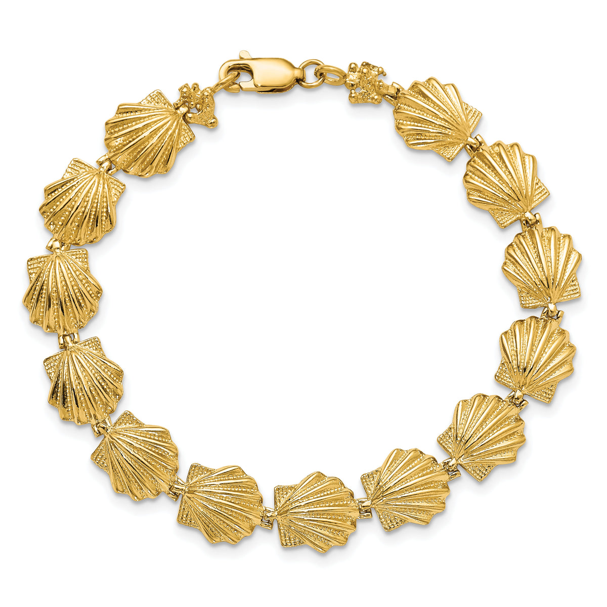 14k Scallop Shell Bracelet-FB1678-7.25