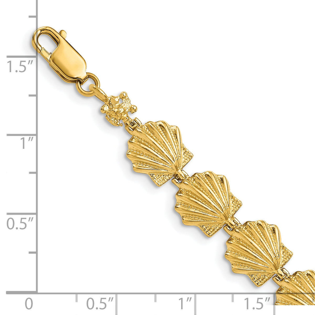 14k Scallop Shell Bracelet-FB1678-7.25