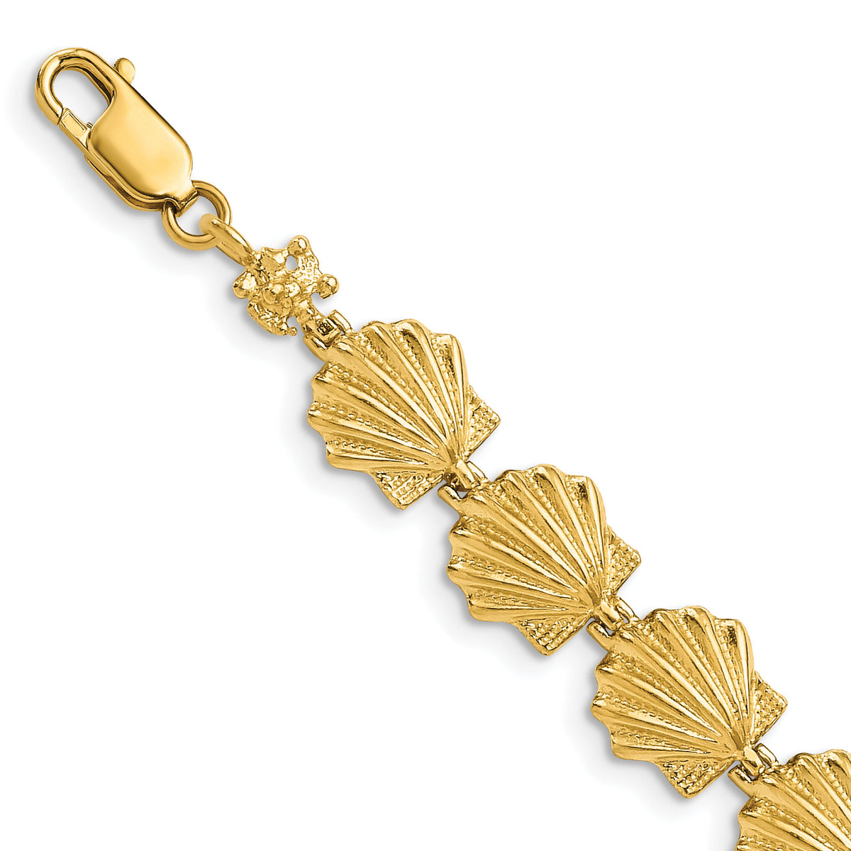 14k Scallop Shell Bracelet-FB1678-7.25