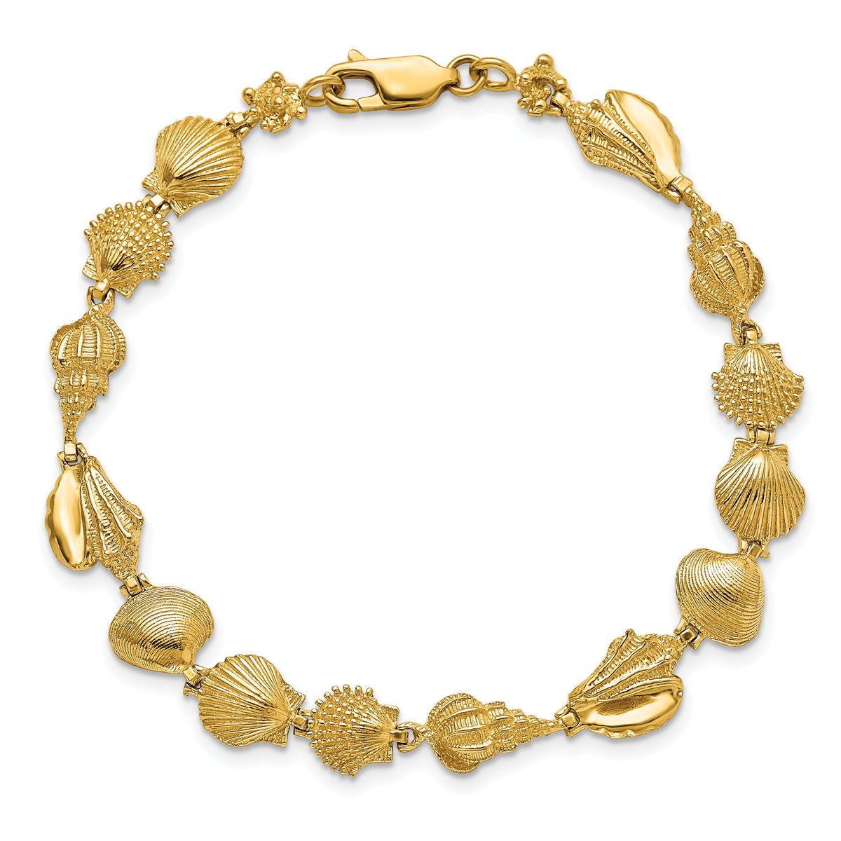14k Sea Shells Bracelet-FB1690-7.25
