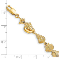 14k Sea Shells Bracelet-FB1690-7.25