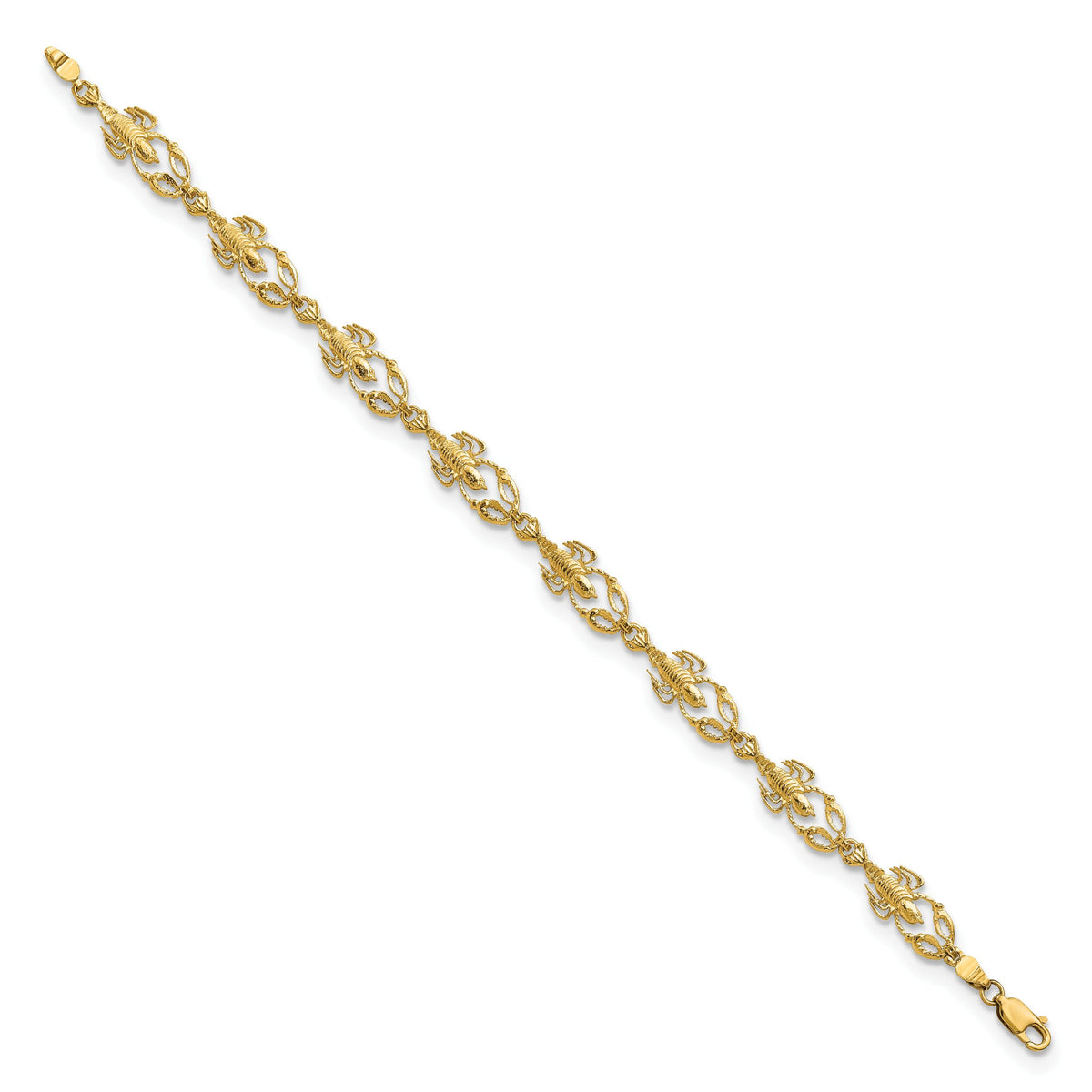 14k Textured Lobster 7.5in Bracelet-FB1697-7.5