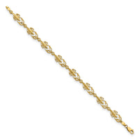 14k Textured Lobster 7.5in Bracelet-FB1697-7.5