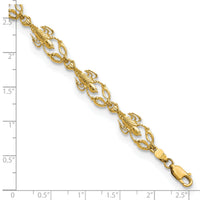 14k Textured Lobster 7.5in Bracelet-FB1697-7.5