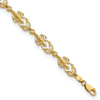 14k Textured Lobster 7.5in Bracelet-FB1697-7.5