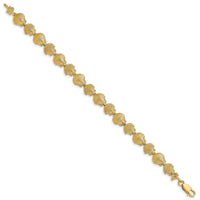 14K Polished /Textured Scallop Shell Bracelet-FB1699-7