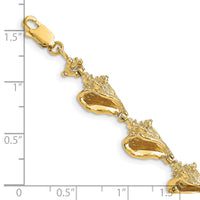 14k 3-D Conch Shell Link Bracelet-FB1705-7.25