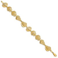 14k Assorted Shell Link Bracelet-FB1709-7.25