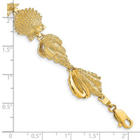14k Assorted Shell Link Bracelet-FB1709-7.25