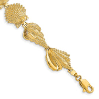 14k Assorted Shell Link Bracelet-FB1709-7.25