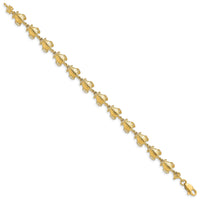 14k Polished Sea Turtle Link Bracelet-FB1713-7.25