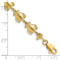14k Polished Sea Turtle Link Bracelet-FB1713-7.25