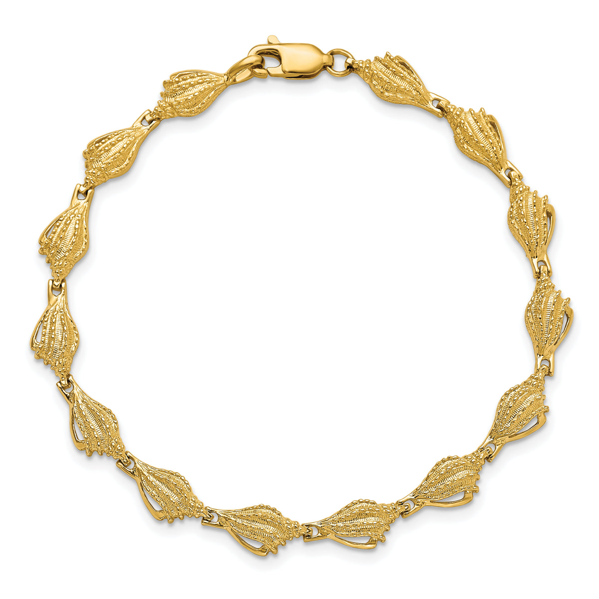 14k Conch Shell Bracelet-FB1718-7.25