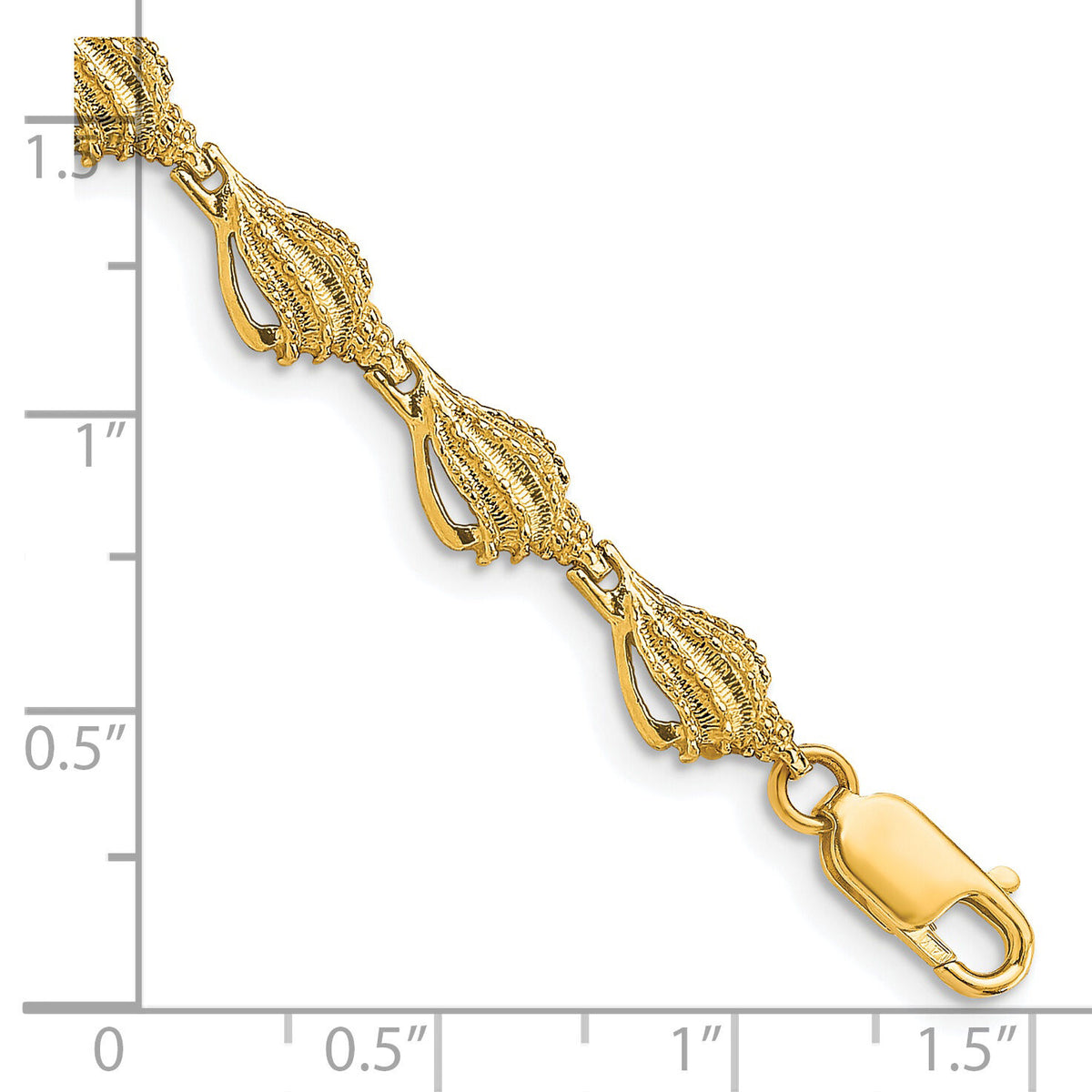 14k Conch Shell Bracelet-FB1718-7.25