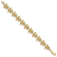 14k Puffed Starfish Link Bracelet-FB1735-7.25