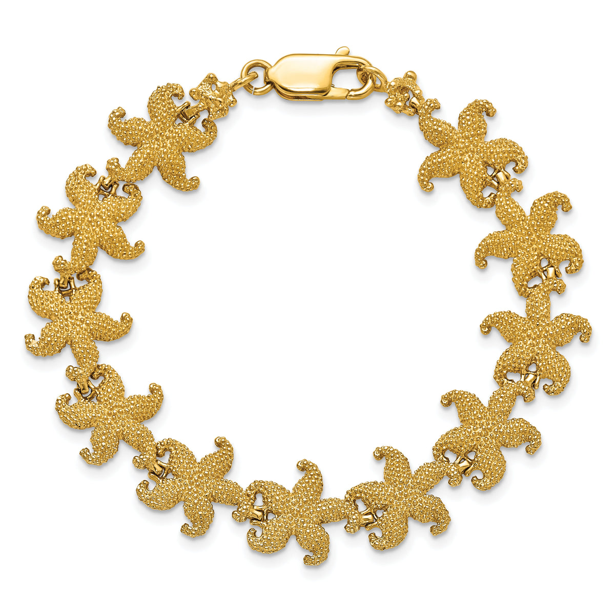 14k Puffed Starfish Link Bracelet-FB1735-7.25