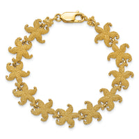 14k Puffed Starfish Link Bracelet-FB1735-7.25