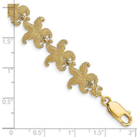 14k Puffed Starfish Link Bracelet-FB1735-7.25