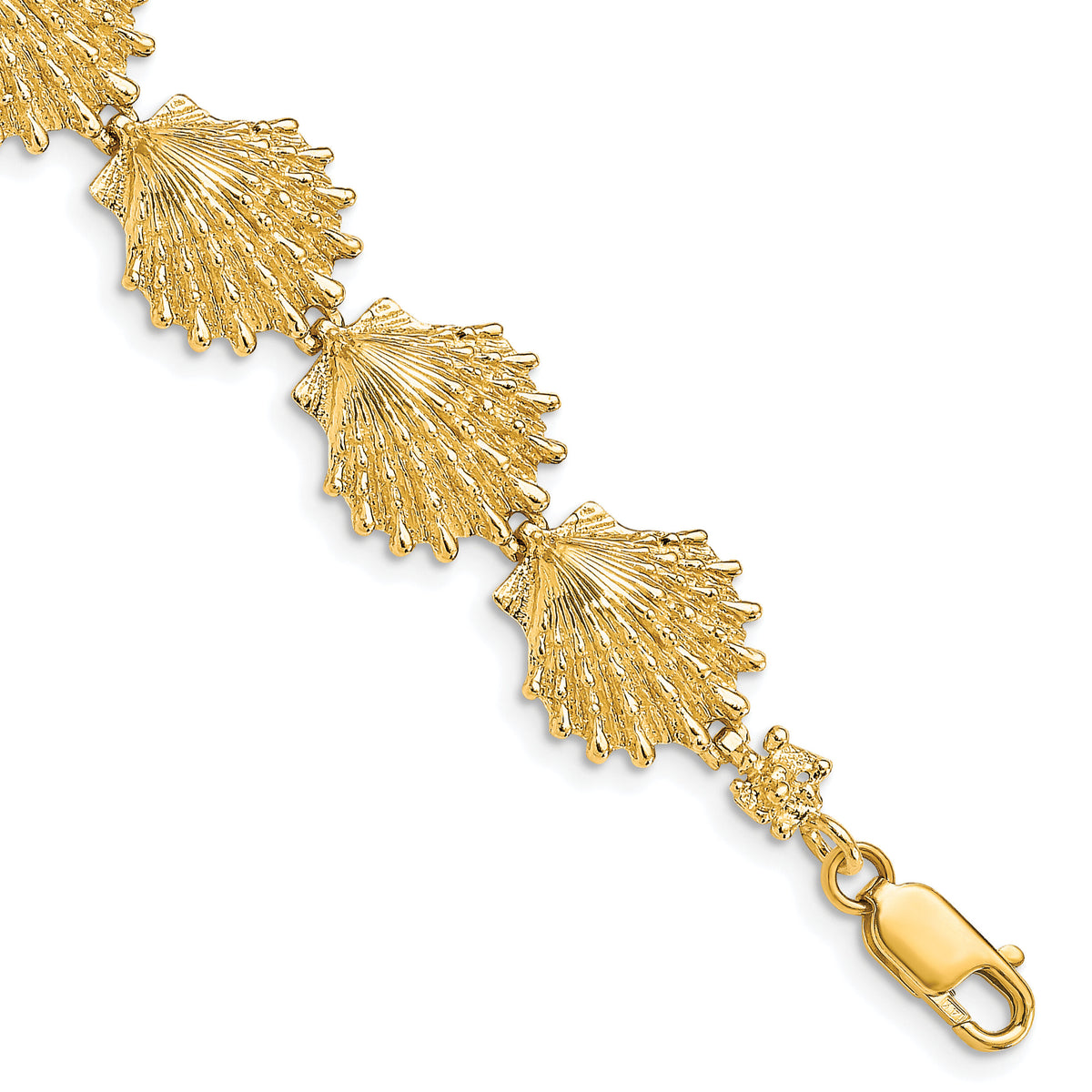 14k Lion's Paw Shell Bracelet-FB1761-7
