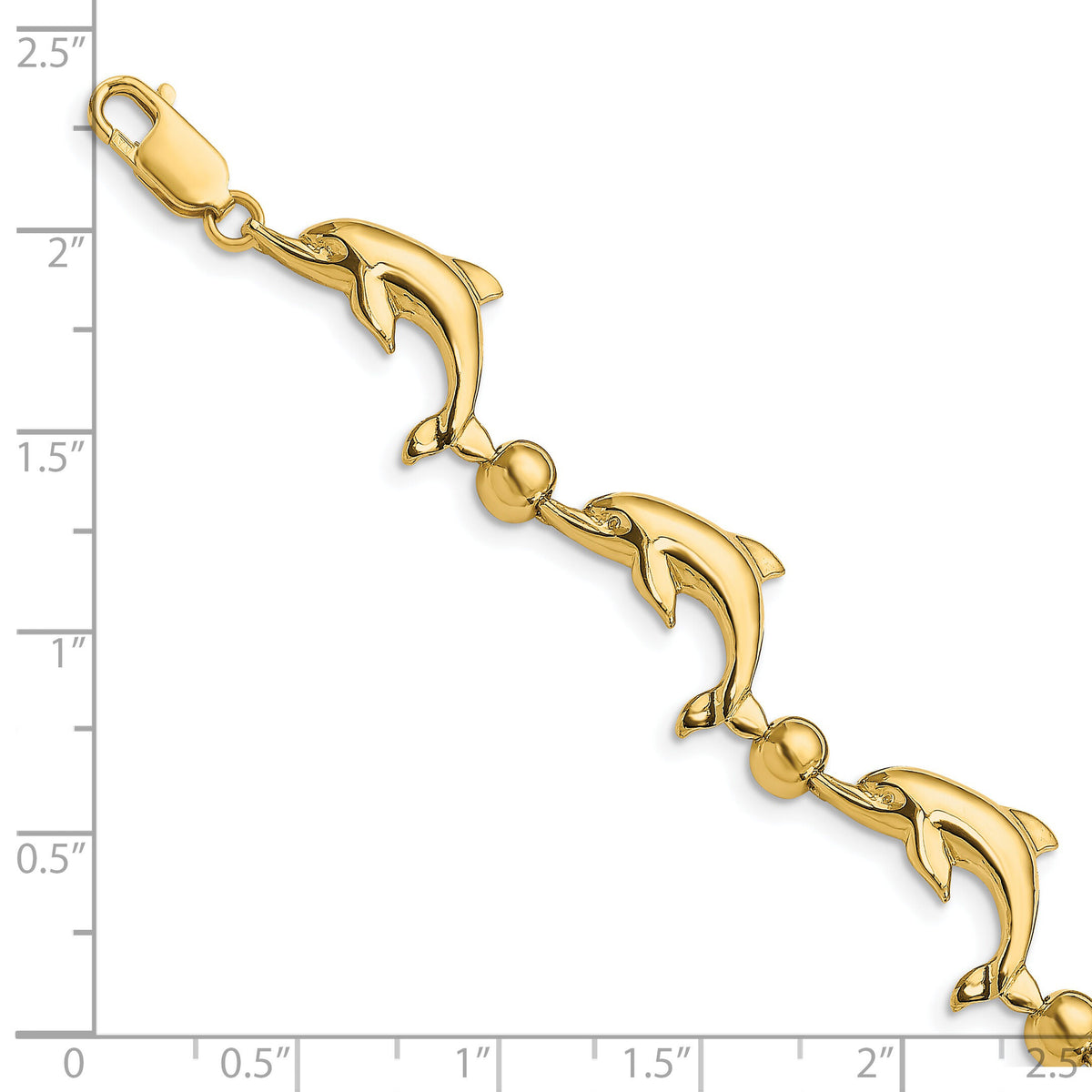 14k Polished Dolphin Bracelet-FB1776-7.5