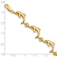 14k Polished Dolphin Bracelet-FB1776-7.5