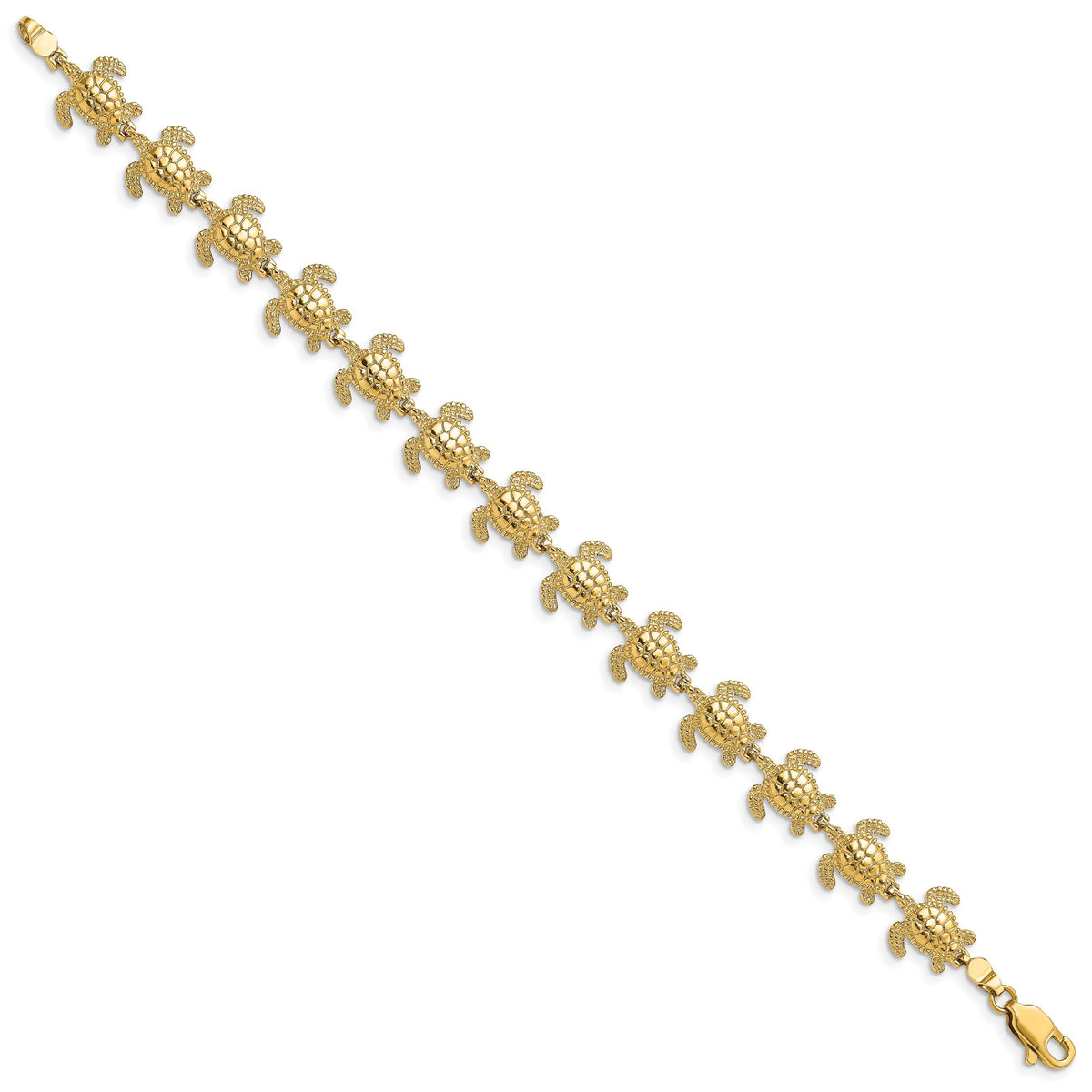 14k Polished Mini Sea Turtle Link Bracelet-FB1777-7.25